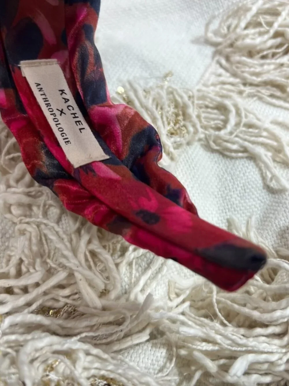 Anthropologie Kachel Everly Hot Floral Knot Headband